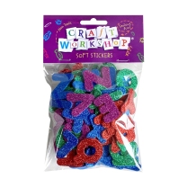 Glitter Uppercase Letter Soft Foam Stickers - Pack of 108