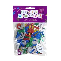 Glitter Lowercase Letter Soft Foam Stickers - Pack of 168