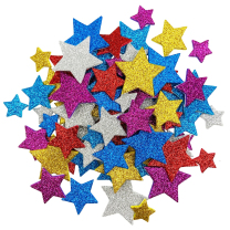 Glitter Stars Foam Stickers - Pack of 80