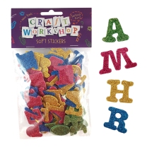 Glitter Uppercase Letters Soft Foam Stickers - Pack of 95