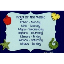 Magnetic Maori Days of Week