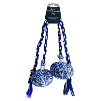 Maori Patterned Fabric Poi -  Blue