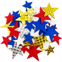 Foil Stars Foam Stickers - Pack of 70