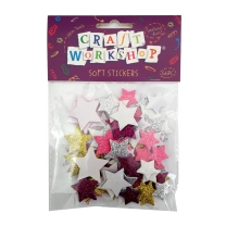 Glitter Stars Foam Stickers - Pack of 66