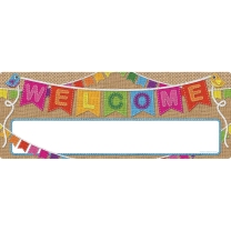 Welcome Burlap Write & Wipe Banner