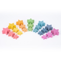 Rainbow Wooden Stars - Pack of 21