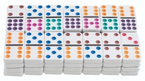 Coloured Dot Dominoes - 55 pieces