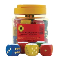 Large Wooden Dot Dice - Set of 16