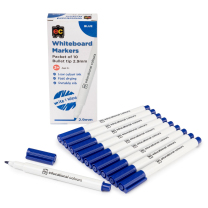 Blue Thin Whiteboard Markers - Pack of 10