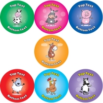 Funky Farm Animals Personalised Stickers