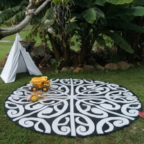 Korero Maori Design Mat - Black & White