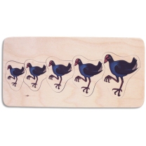 Five Pukeko Wooden Puzzle