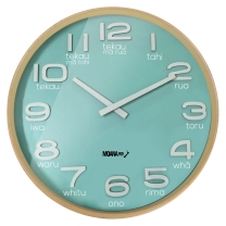 Te Reo Large Blue Clock