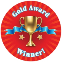 Gold Award Personalised Stickers