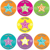 Maori Pattern Stars Personalised Stickers