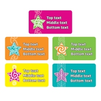 Māori Pattern Stars Personalised Stickers - Rectangle 