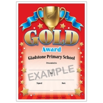 Gold Award Personalised Certificates