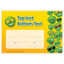 Tiki Emoji Yellow Personalised Certificates