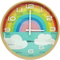 Te Reo Large Rainbow Clock