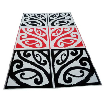 Mangopare Maori Design Mat - Red White & Black