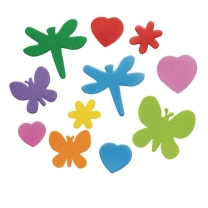 Flowers Hearts and Bugs Foam Shapes - 500 pieces