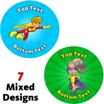 Superheroes Personalised Stickers