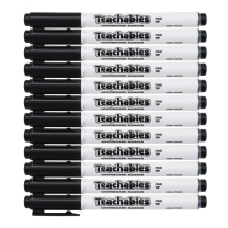 Thinline Whiteboard Markers Black - Pack of 12