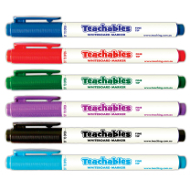 Assorted Colours Thinline Whiteboard Markers - Pack of 12