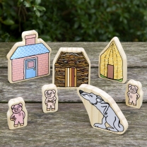 The Three Little Pigs Wooden Character Set