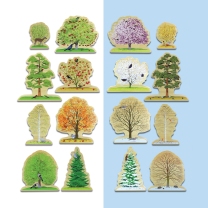 Four Seasons Trees Wooden Play Set - 8 pieces