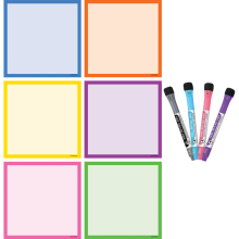 Colourful Magnetic Square Notes and Pen Set