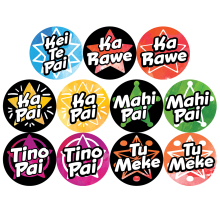 Watercolour Stars Te Reo Spot Stickers