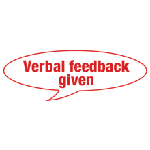 Verbal feedback given Stamp